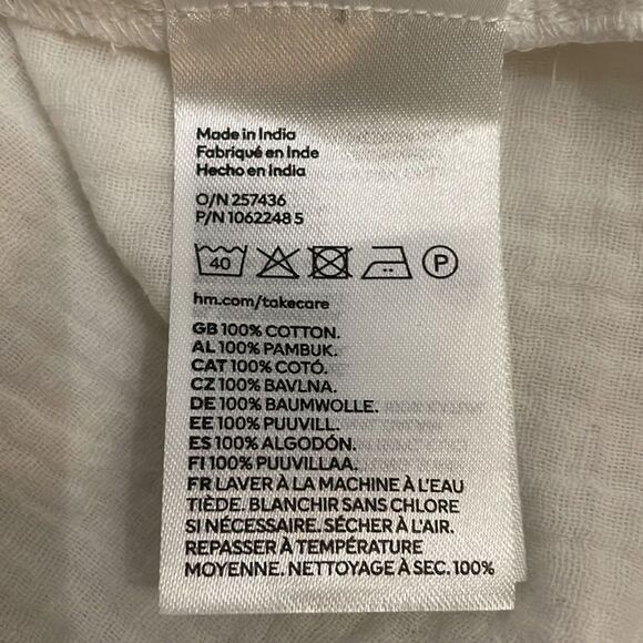 H&M White Cotton Sleeveless Midi Sundress Womens Size Small Beach Vacation - Picture 8 of 8